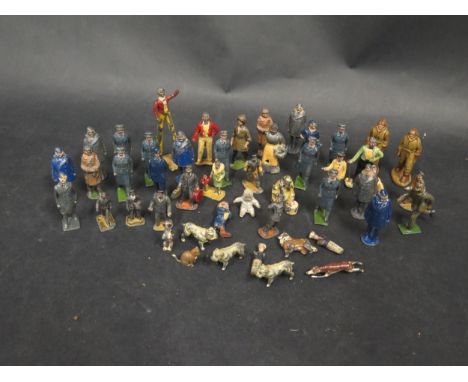 A Collection of Mostly Lead Figures, Dogs and Cat Including Meccano, Johillco etc. Circa 1930's 