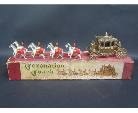 A Lesney Large Scale Coronation Coach, Darker Gold Colour very good in poor plus box. 