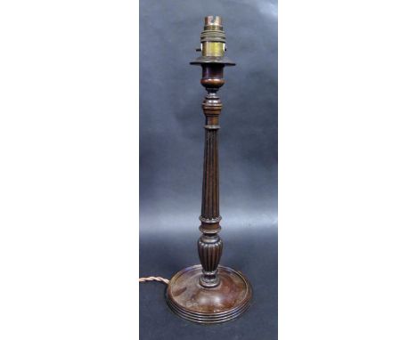 Wood Lamp Base.  Turned Base and Classical Stem.  40cm tall. 