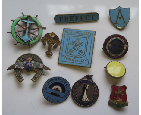 THE KINGS LIVERPOOL REGIMENT CITY BATTALION Enamel Badge (24mm diam.), R.C.A.F.A. 20th Anniversary  447 Wing badge, etc. 