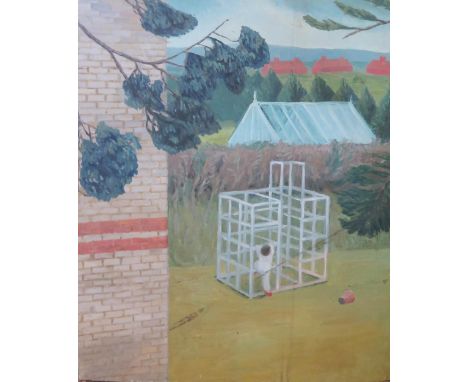 Gwendolen R. Jackson, Garden Scene, Oil on Canvas, Signed top right corner, 61 x 51cm and another Garden scene with child pla