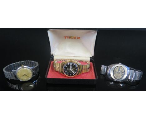 A 1950's ROTARY Viscount Wristwatch and ROTARY Automatic Wristwatch (both running) and TIMEX gold plated wristwatch (running)