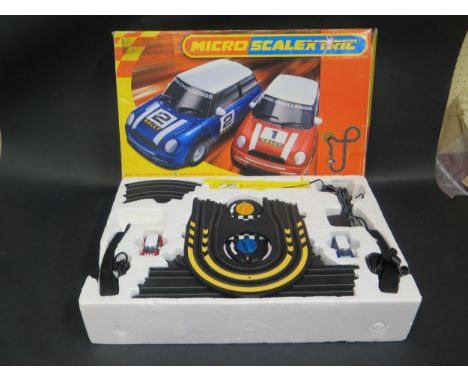 A Micro Scalextric BMW Mini Cooper Mini Challenge Set 