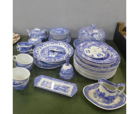 Copeland Spode's Italian blue and white china, other blue and white china including a large Spode Primula cheese dome&nbsp;&n