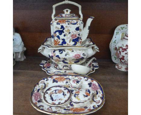 Mason's Mandalay Ironstone pottey including a large tureen with stand and ladle (8)
