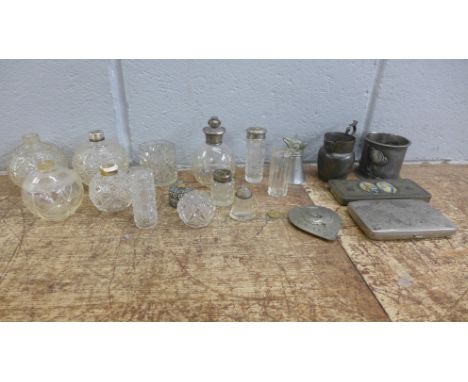 An Art Nouveau pot, perfume bottles, etc. **PLEASE NOTE THIS LOT IS NOT ELIGIBLE FOR POSTING AND PACKING**