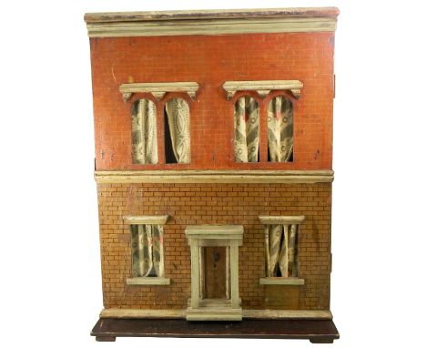 A Silber &amp; Flemming painted wooden dolls house with contents, German circa 1880, the brick effect façade with six windows