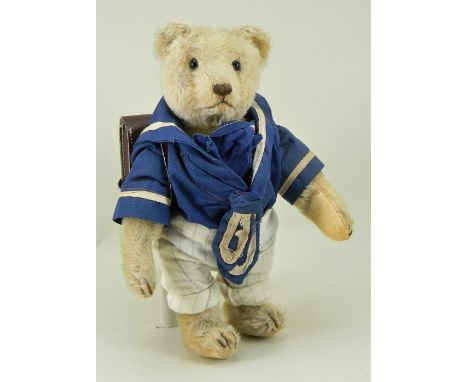 Steiff golden mohair Original Teddy, 1950s, the straw stuffed bear with black boot button style eyes, brown stitched nose and