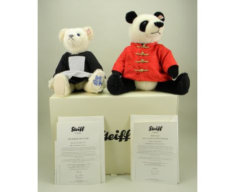 Two Steiff Limited Edition bears, 682919 The Sound of Music, white 31cm, exclusive to UK, Ireland and USA, 159 of 1965, 66482