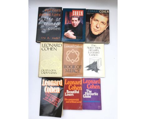 A collection of Leonard Cohen books to include a first edition paperback of Book Of Mercy, early paperback copies of The Favo