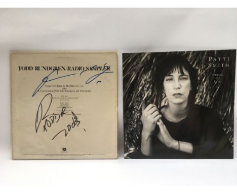 A signed 1988 first UK pressing of Patti Smith's 'Dream Of Life' LP plus an unusual Radio Sampler 12inch promotional record w