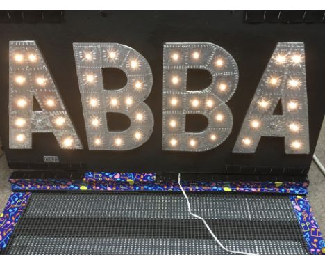 A light up illuminated 'Abba' sign, approx 60cm x 31cm.