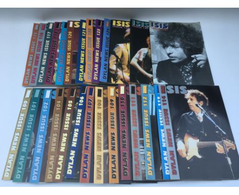 A collection of Bob Dylan fanzines 'ISIS'. Numbers 65, 68, 70-102, 104-131, 134-155 and 113 1/2 - 159 1/2.