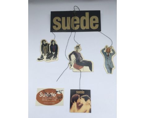 A rare Suede promo mobile display signed by Brett Anderson, Matt Osman and Simon Gilbert plus a signed Suede gig ticket for t