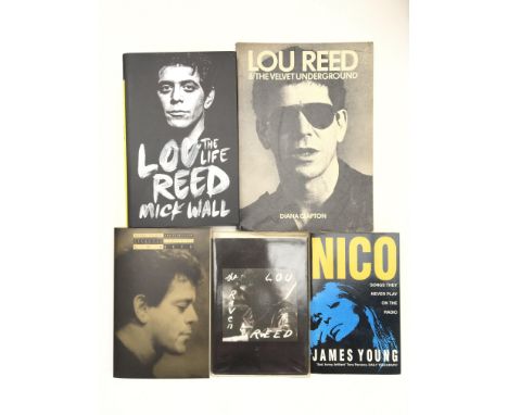 A signed copy of Between Thought and Expression Selected Lyrics of Lou Reed, the autograph to the title page, alongside other