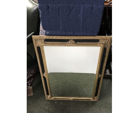 3 modern mirrors, 2 gilt 126x86cm, 93x66cm, 1 modern floral surround 105x75cm 