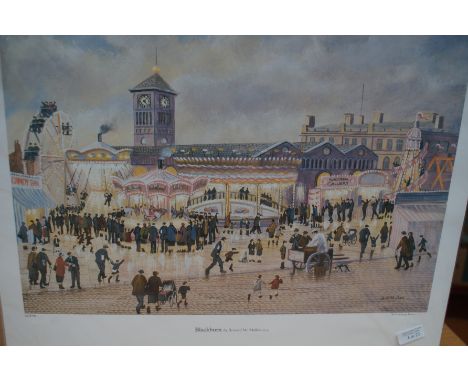 Bernard McMullen limited edition print with double blind stamp &amp; signed in pencil ' Blackburn'