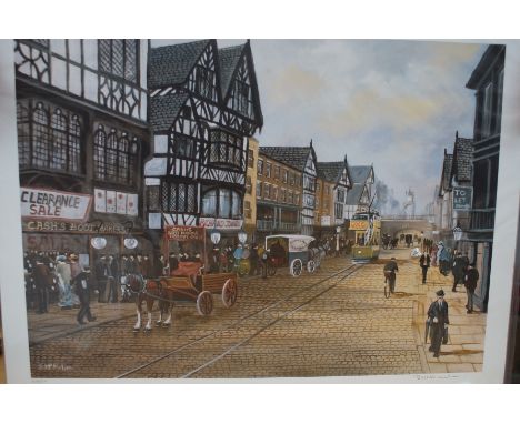 Bernard McMullen limited edition print with double blind stamp &amp; signed in pencil ' Eastgate street chester'