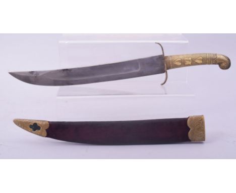 A EUROPEAN STYLE INDIAN DAGGER AND SCABBARD, 37.5cm long overall.