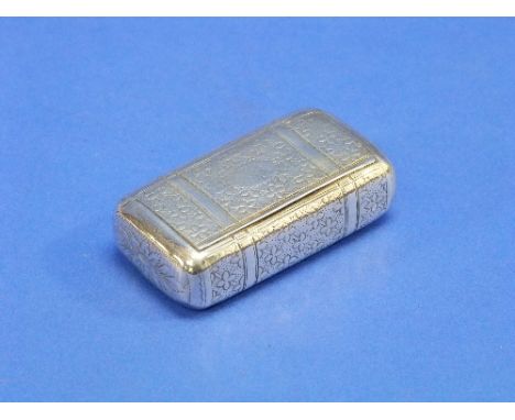A George III silver Snuff Box, by Joseph Willmore, hallmarked Birmingham, 1807,of rounded rectangular form with hinged lid, t
