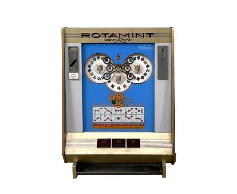 NSM-Löwen Rotamint Bingo Royal slot machine, Germany, ca. 1964. Improving upon the bestseller Rotamint Bingo the Rotamint Bin