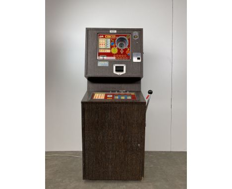 1973 Bally Circus Slot machine in a custom wooden case that was made in the Netherlands. Machine powers on, but the working c