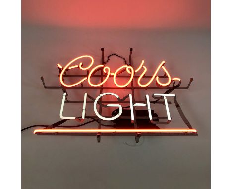 Original Coors Light neon sign from around 1980's. Very good working condition with two color neon lights. Height: 50 cm. Wid