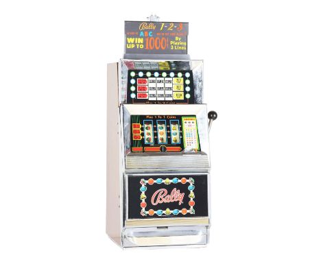Machine features marquee and light on top, with original side manufacturing label reading "Bally Manufacturing Corporation Ch