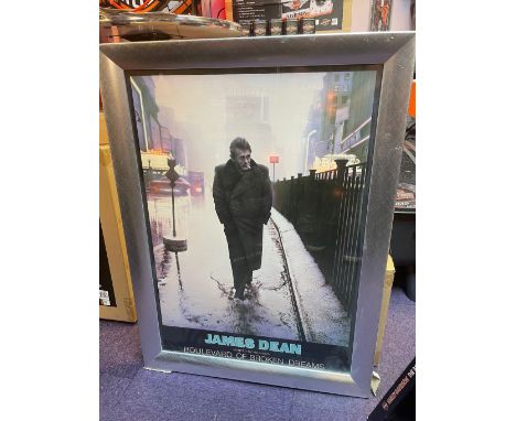 James Dean light up poster - Boulevard of broken dreams. Double Glass (behind and in front of the poster).    Height: 96 cm. 