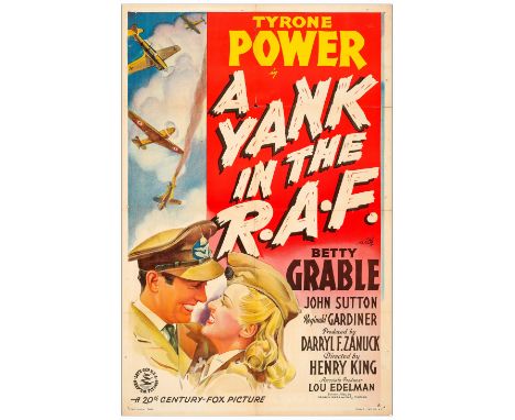 YANK IN THE R.A.F., AOne-Sheet (27" x 41"); Style AFine+ Folded 20th Century Fox, 1941This is a gorgeous stone litho poster t