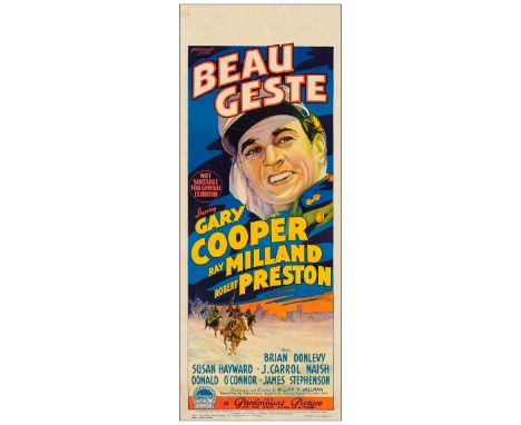 BEAU GESTEAustralian Daybill (15" x 40")Very Fine- Rolled Paramount, 1939Offered here is a colorful Australian daybill featur