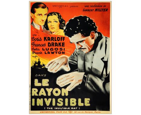 THE INVISIBLE RAYFrench Grande (44.5" x 61")Very Fine on Linen; Artist Boris Grinsson Universal, 1936The French Grande offere