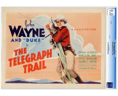THE TELEGRAPH TRAILCGC Graded Lobby Cards (2) (11" x 14")Very Fine+ Warner Bros., 1933Offered here are two magnificent CGC-gr