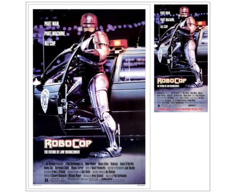 ROBOCOPOne-Sheet &amp; Mini Poster (27" x 41" &amp; 12" x 24")Very Fine+ Rolled; Artist Mike Bryan Orion, 1987A great lot for