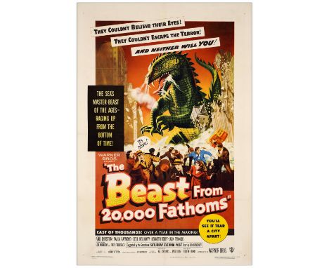 THE BEAST FROM 20,000 FATHOMSOne-Sheet (27" x 41")Very Fine on Linen Warner Bros., 1953This film was a very early entry into 