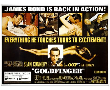 JAMES BOND: GOLDFINGERUS Subway (43.5" x 59")Very Fine- on Linen United Artists, 1964This is a very scarce US Subway poster a