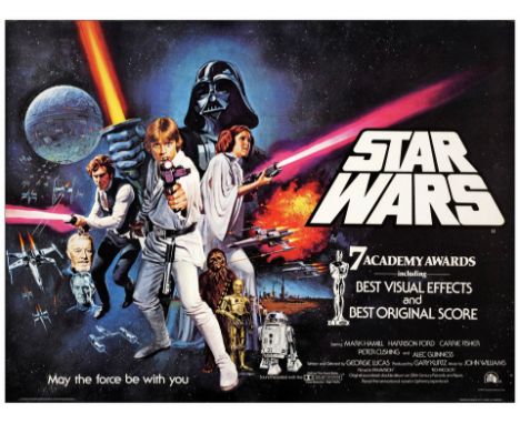 STAR WARS: A NEW HOPEBritish Quad (30" x 40"); Academy Awards Style CVery Fine Rolled, Full-Bleed; Artist Tom Chantrell 20th 