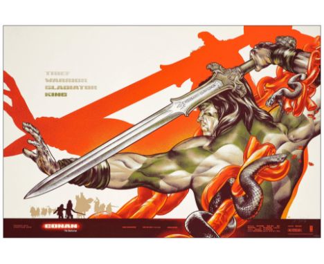 CONAN THE BARBARIANHand Signed and Numbered Limited Edition Screen Print (36" x 24"); 448/450Mint Rolled; Artist Martin Ansin