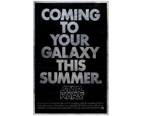 STAR WARS: A NEW HOPEMylar One-Sheet (27" x 41"); AdvanceFine Rolled 20th Century Fox, 1977This is the first advance poster d