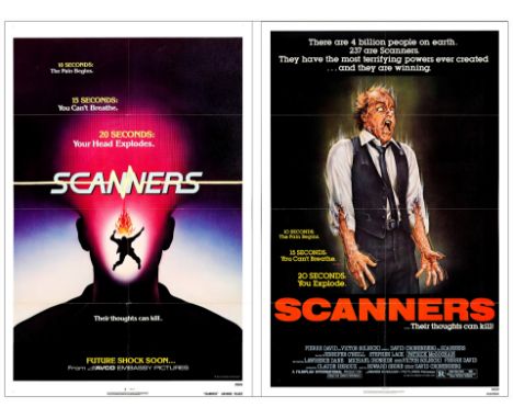 SCANNERSOne Sheets (2) (27" X 41"); Regular and AdvanceVery Fine+ Folded; Artist Joanne Daley (Regular) Avco Embassy, 1981Thi