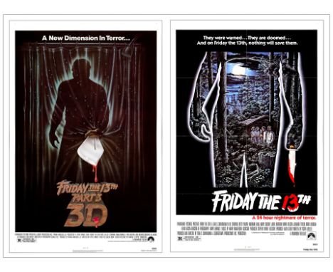 FRIDAY THE 13TH, FRIDAY THE 13TH PART IIIOne Sheets (2) (27" x 41")Near Mint Folded &amp; Rolled; Artist Alex Ebel (Friday th