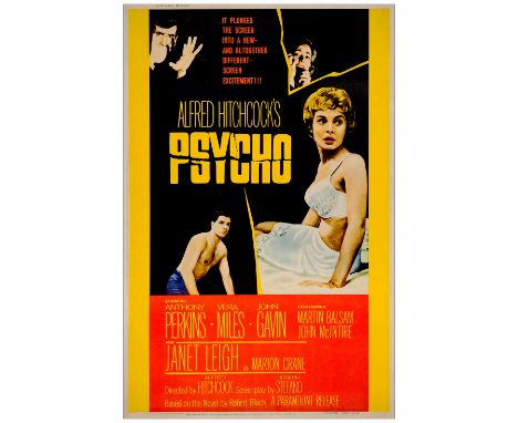 PSYCHO40" x 60"Very Fine- on Linen Paramount, 1960A hard-to-find format with the classic one-sheet artwork, this lush and lar