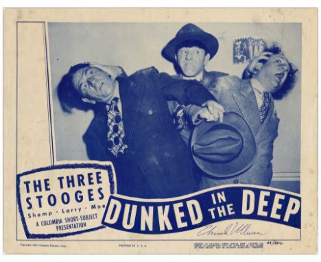 DUNKED IN THE DEEPLobby Card (11" x 14") Autographed by Edward UllmanFine- Columbia, 1949This classic lobby card for the Thre