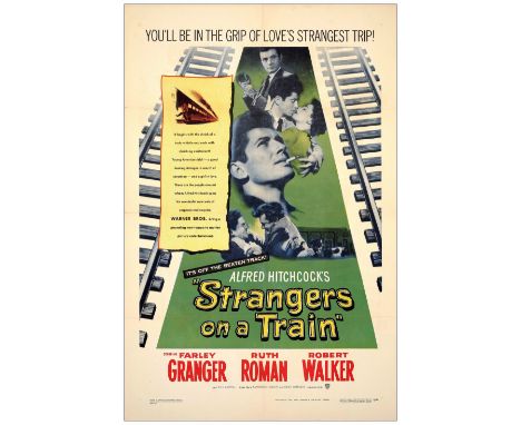 STRANGERS ON A TRAINOne-Sheet (27" x 41")Very Fine Folded Warner Bros., 1951With both passion and mayhem on full image displa