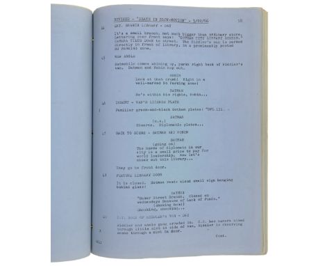 BATMAN (196Final Production Scripts (2), 65 &amp; 67 Pages (8.5" x 11") Autographed by Burgess Meredith (Episode 3; Fine Feat