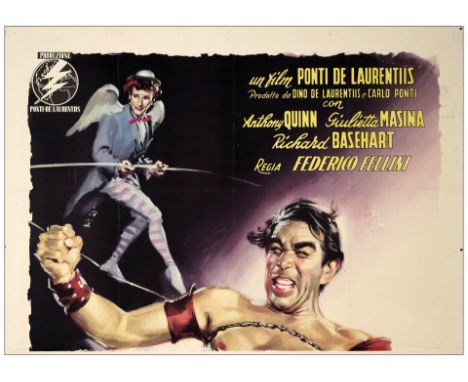 LA STRADAItalian 4-Fogli (55" x 78")Very Fine- Folded; Artist Enrico De Seta Paramount, 1954There are small mirrored paper li