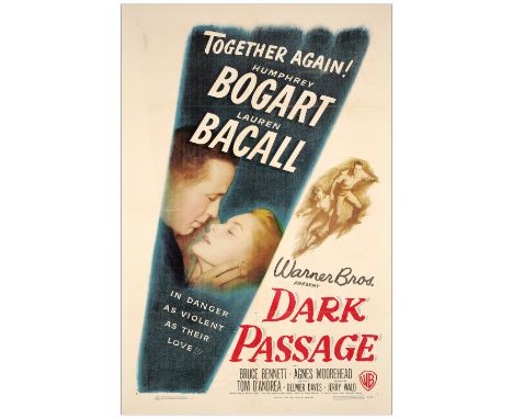 DARK PASSAGEOne-Sheet (27" x 41")Fine+ Folded Warner Bros., 1947This captivating folded poster has staple marks in all four c