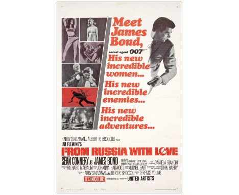 JAMES BOND: FROM RUSSIA WITH LOVEOne-Sheet (27" x 41"); Style AVery Fine- Folded United Artists, 1963This From Russia With Lo