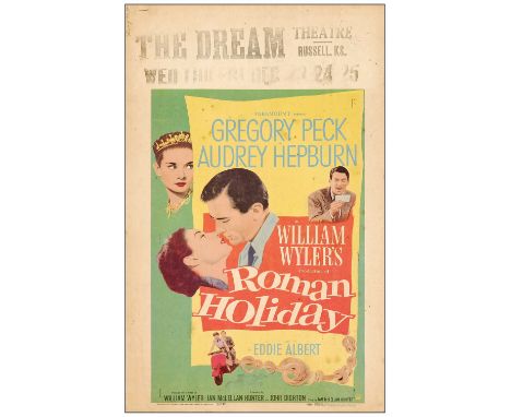 ROMAN HOLIDAYWindow Card (14" x 22")Fine+ Paramount, 1953This window card with a bright overall image has seven staples, as w
