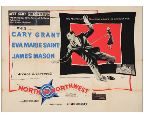 NORTH BY NORTHWESTBritish Quad (30" X 40")Very Fine- Rolled MGM, R-1962This is the early reissue of this famous title and per